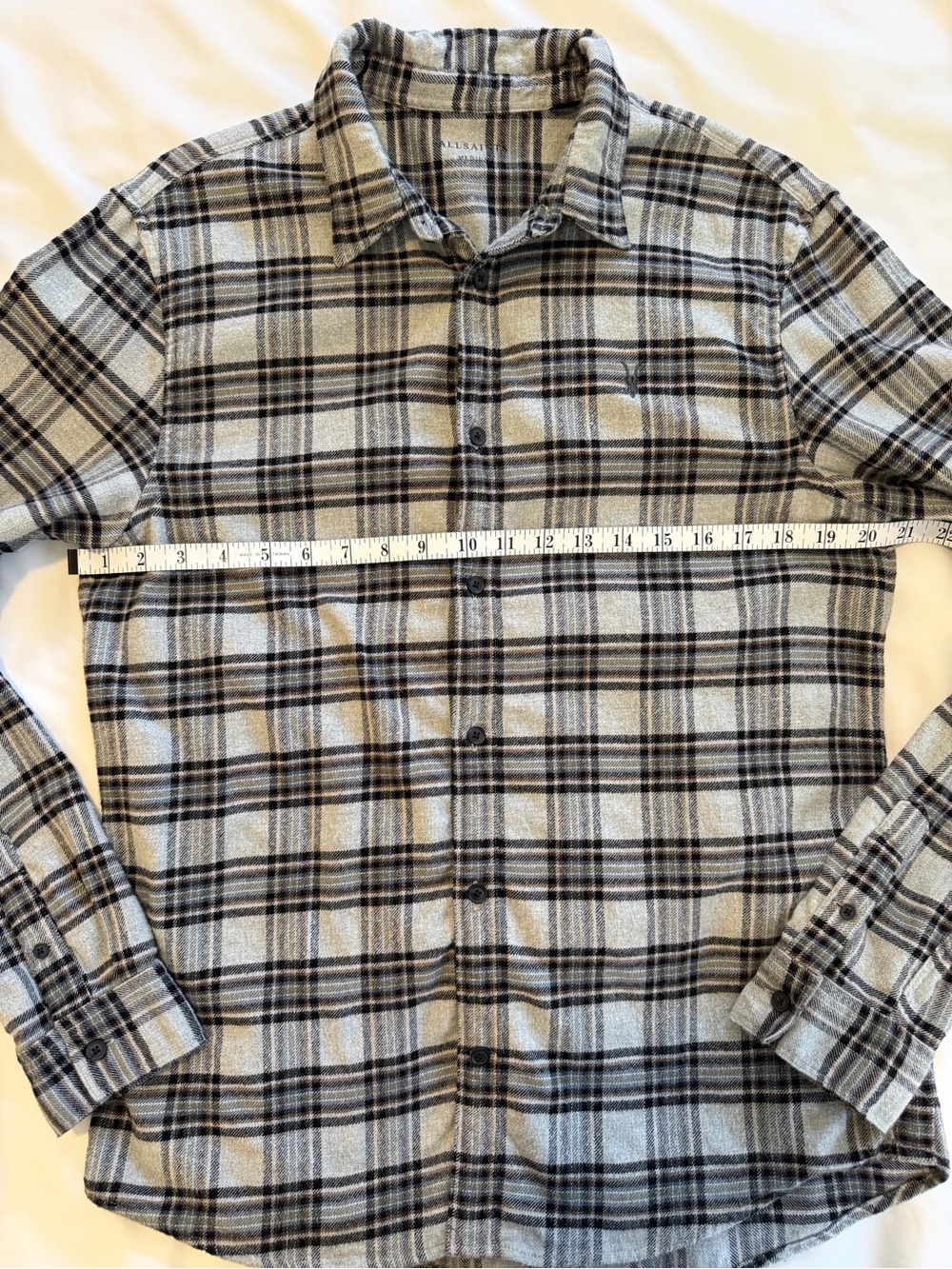 Allsaints Gaines Men’s Long Sleeve Flannel Size Medium - Picture 11 of 12